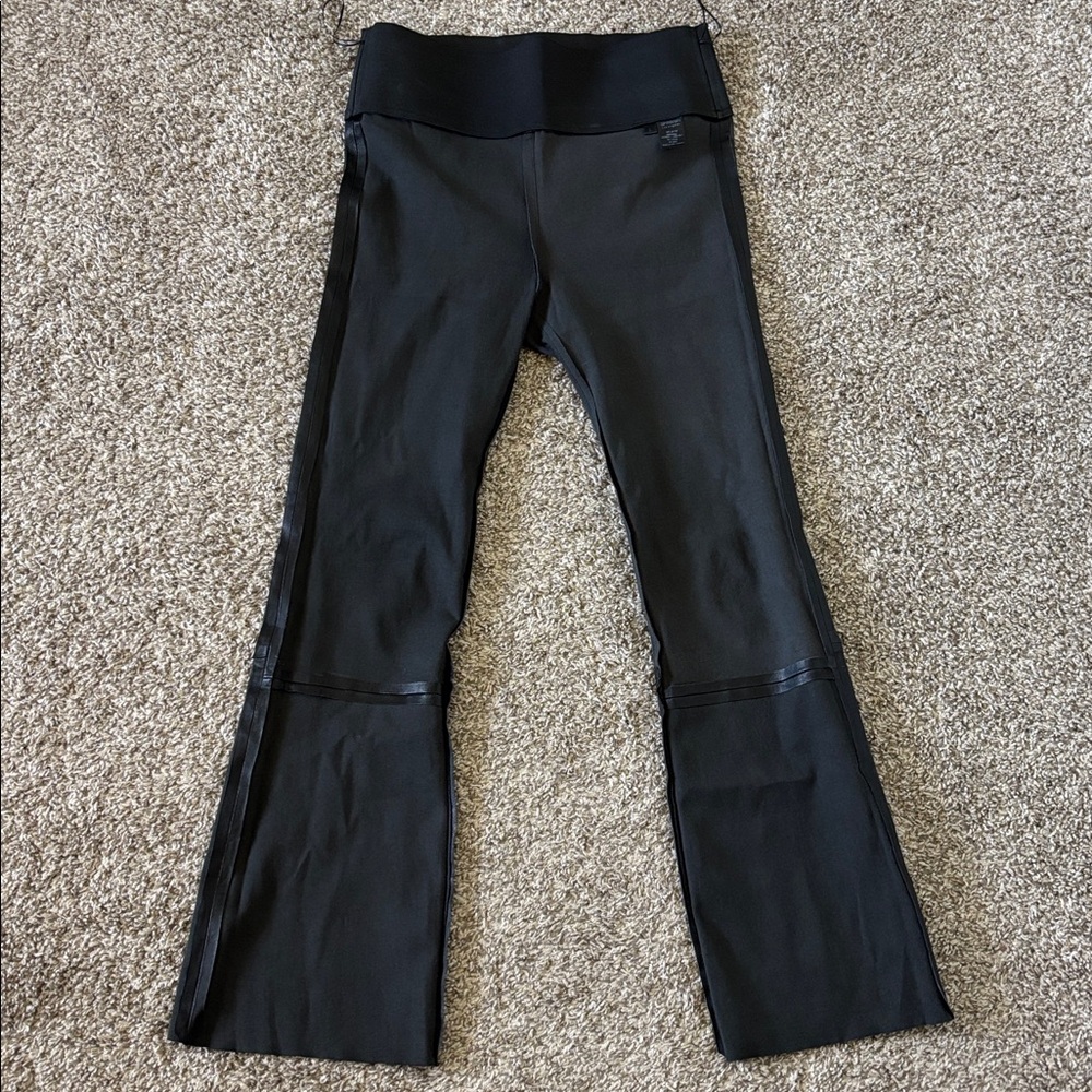 SPRWMN Luxury 100% Leather Crop Micro Flare Pants High Rise Size L - Picture 5 of 16